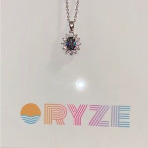 Silver and Multicolor Gemstone Necklace